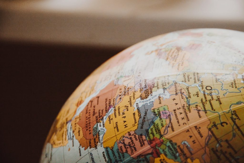 pexels-photo-335393 Detailed close-up of a globe showcasing parts of Europe and Asia for world exploration concepts.